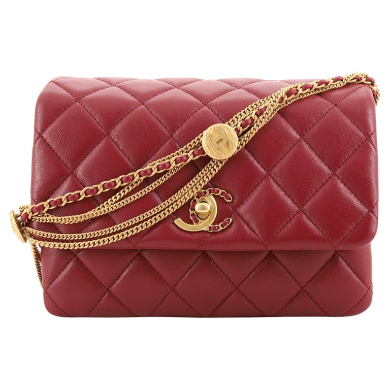 Chanel Precious Buttons Chain Flap Bag Quilted Lambskin Mini at 1stDibs