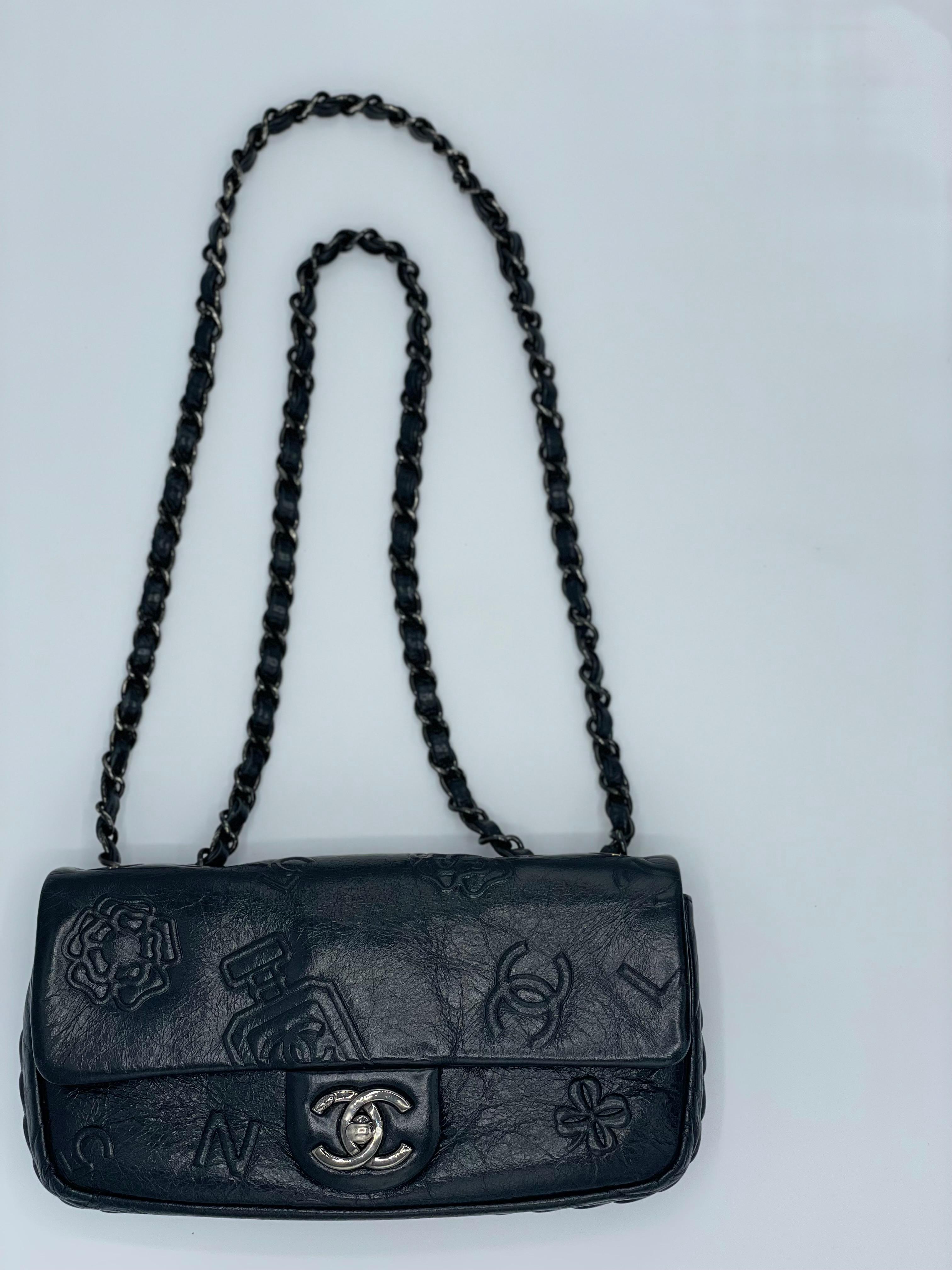 Chanel Precious Symbols Flap Embossed Leather at 1stDibs