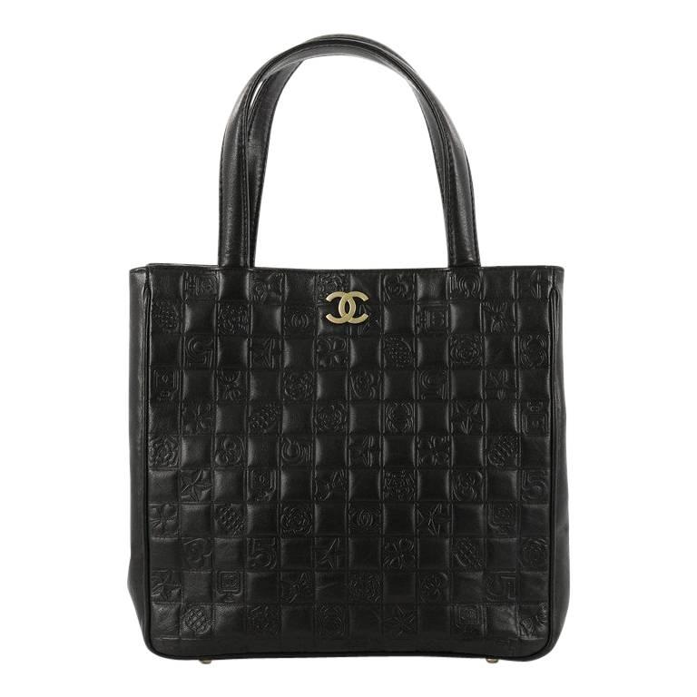 Chanel Precious Symbols Tote Embossed Quilted Lambskin Small