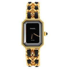 Chanel Premier Gold Vermeil Premier  und schwarz lackierte Uhr