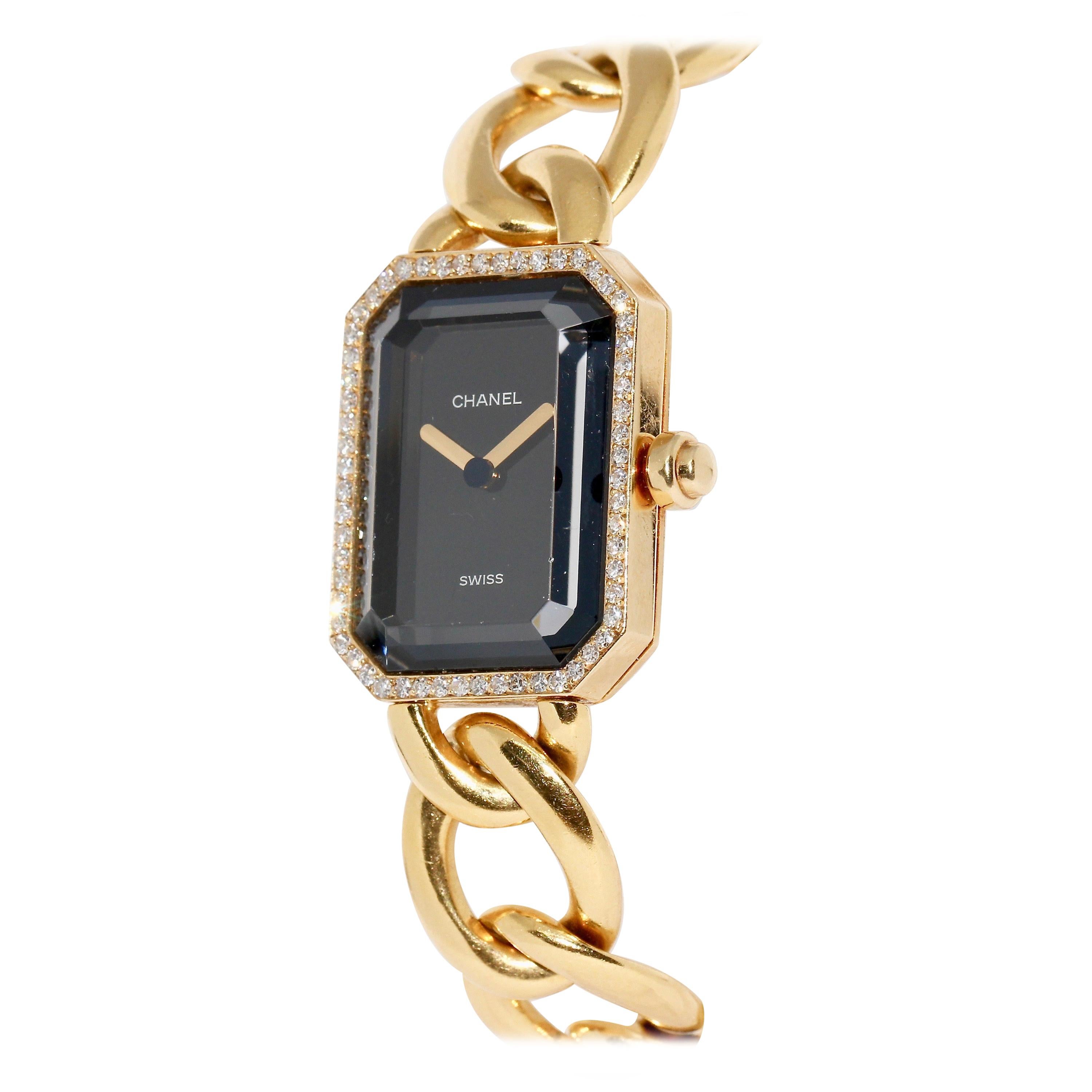 Chanel Première, 18 Karat Gold Solid Ladies Wristwatch with Diamonds