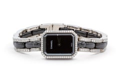Chanel Premiere 18k White Diamond & Black Ceramic Quartz Watch H2147