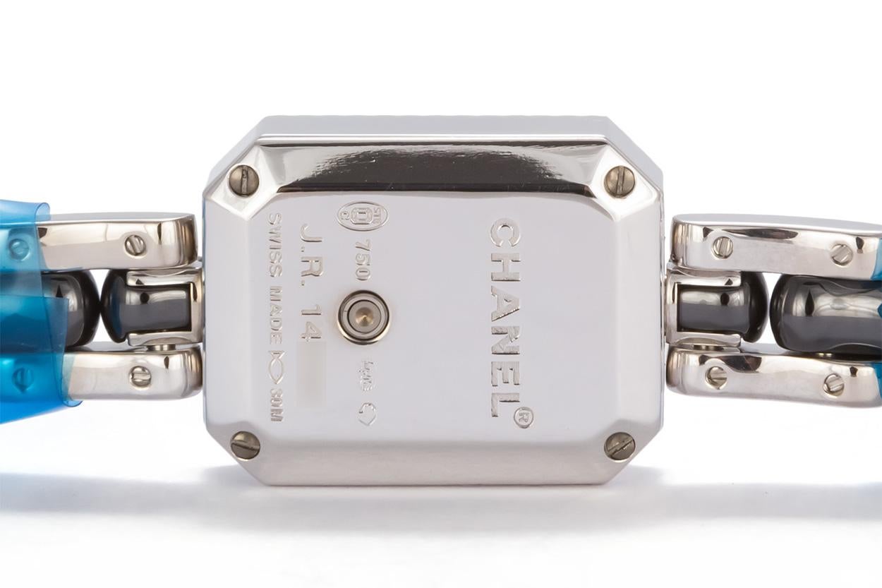 Women's or Men's Chanel Premiere 18 Karat White Diamond and Black Ceramic Quartz Watch H2147