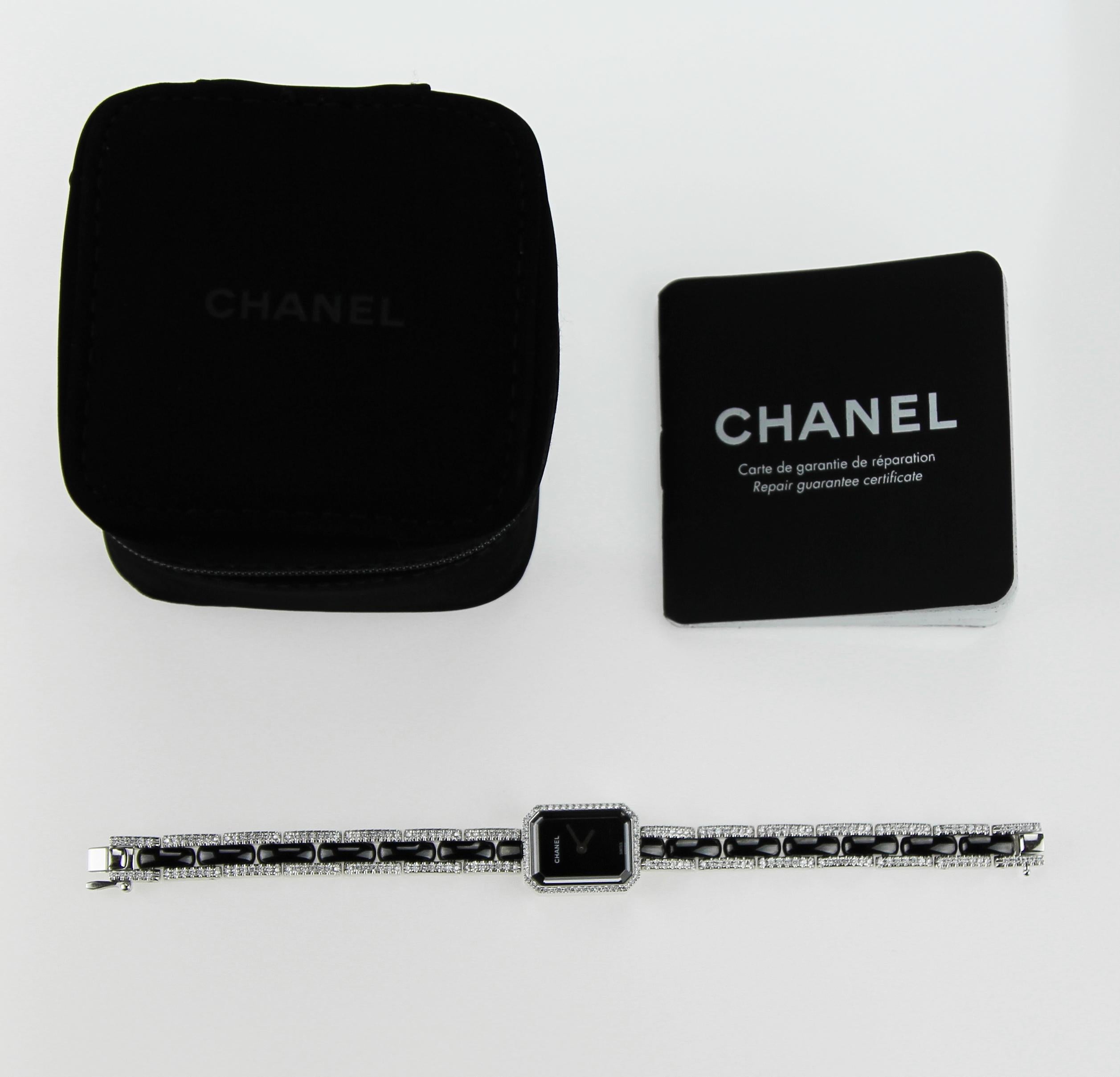 Modern Chanel Premiere Diamond set Dress Watch in 18 K White Gold 