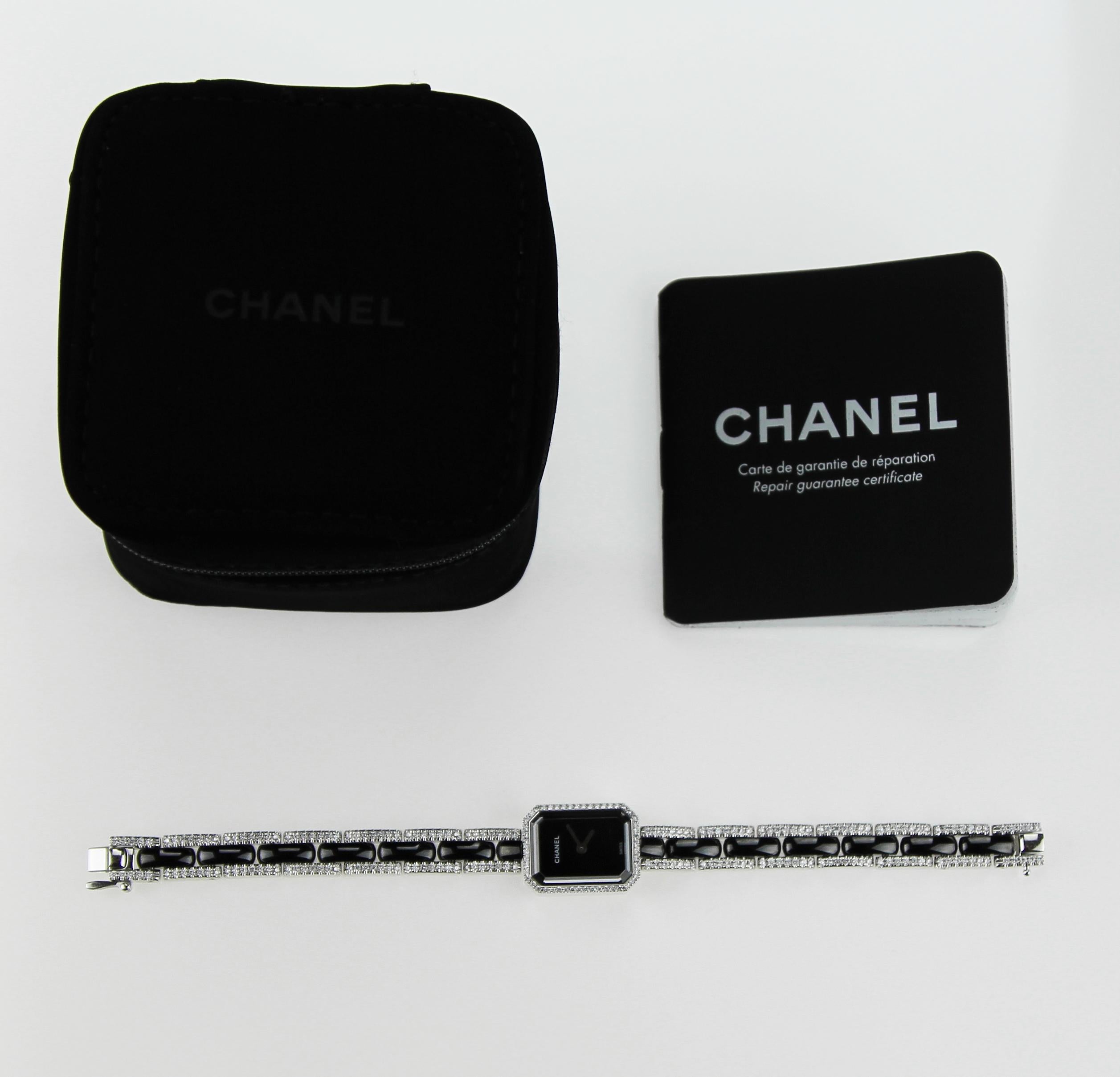 Modern Chanel Premiere Diamond set Dress Watch in 18 K White Gold