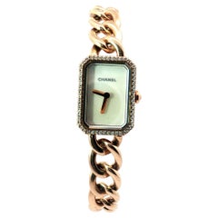 Chanel Première Chaîne 18K Rose Gold Diamond Bezel Watch H4411 — Complete