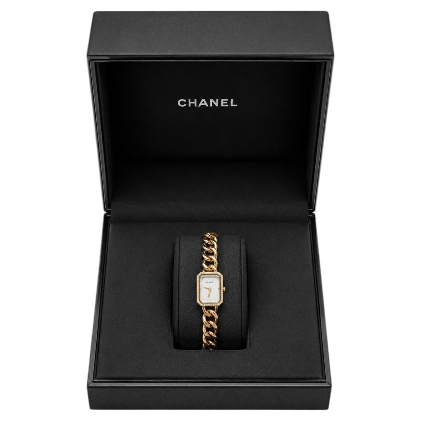 Chanel Première Chaîne 18K Rose Gold Diamond Bezel Watch H4411 — Complete For Sale