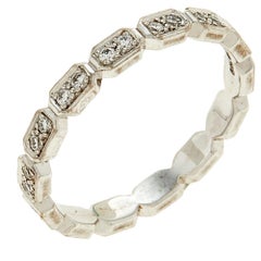 Chanel Premiere Diamond 18K White Gold Eternity Band Ring Size 52