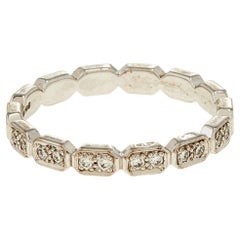 Chanel Premiere Diamond 18K White Gold Eternity Band Ring Size 52