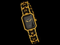 Chanel Premiere Ladies Rectangular 18K Gold Plated Watch with Bracelet
