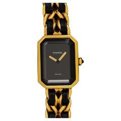 Chanel Premiere Ladies Rectangular 18K Gold Plated Watch with Bracelet