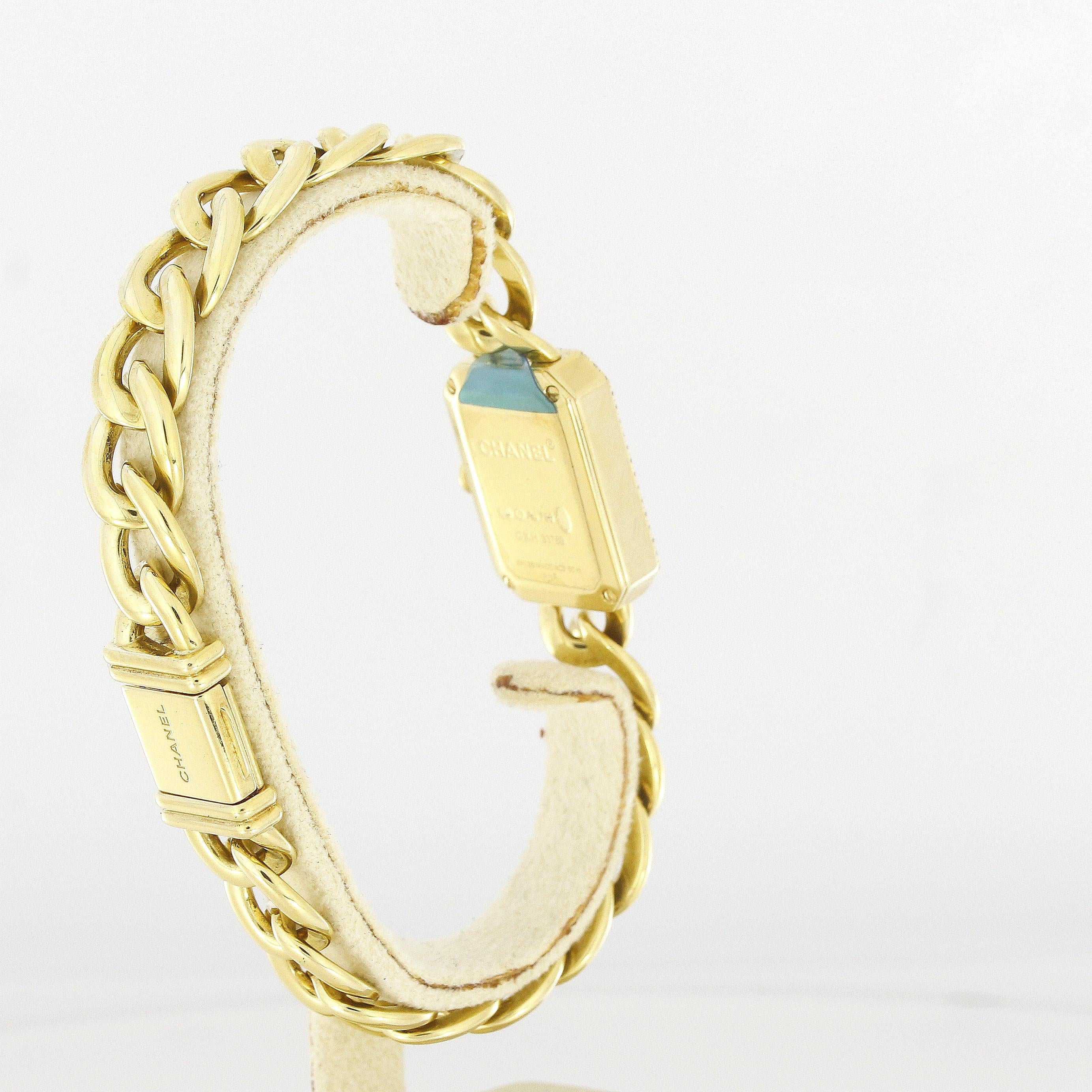 Contemporary Chanel Première Ladies Wristwatch H3258 Yellow Gold Diamonds For Sale
