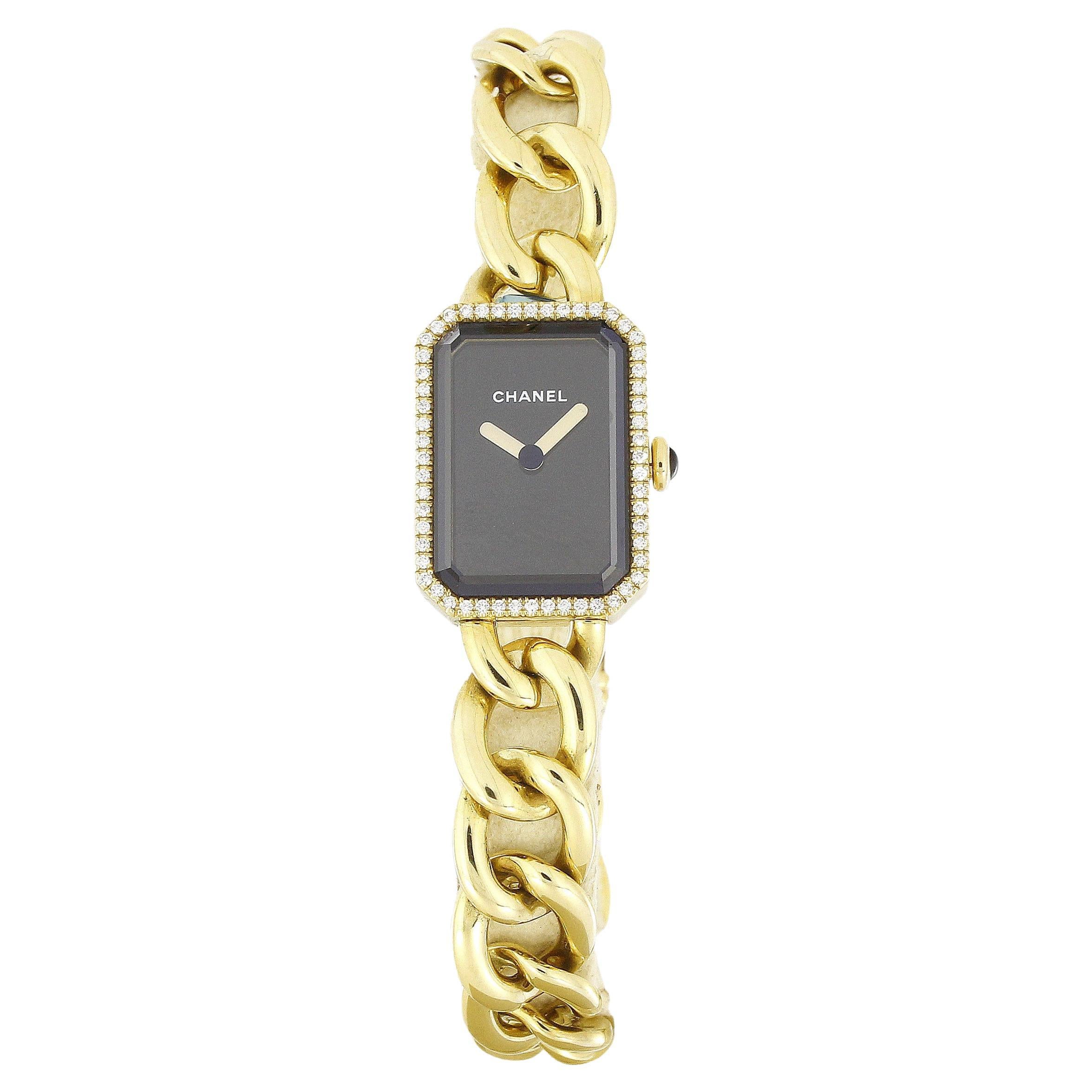 Chanel Première Damen-Armbanduhr H3258 Gelbgold Diamanten