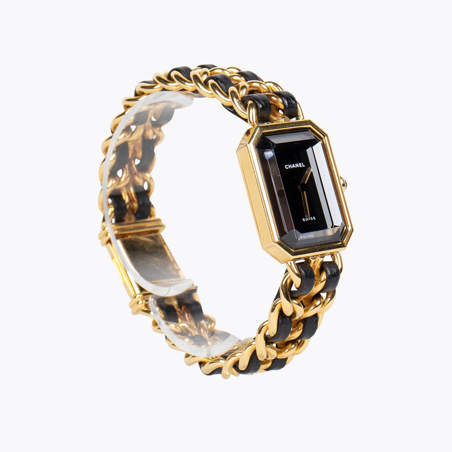 chanel watch black and gold