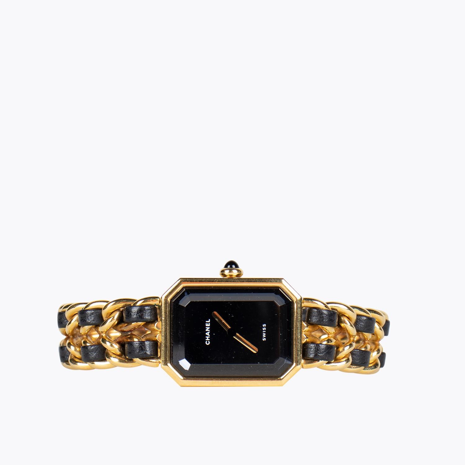 black and gold chanel watch