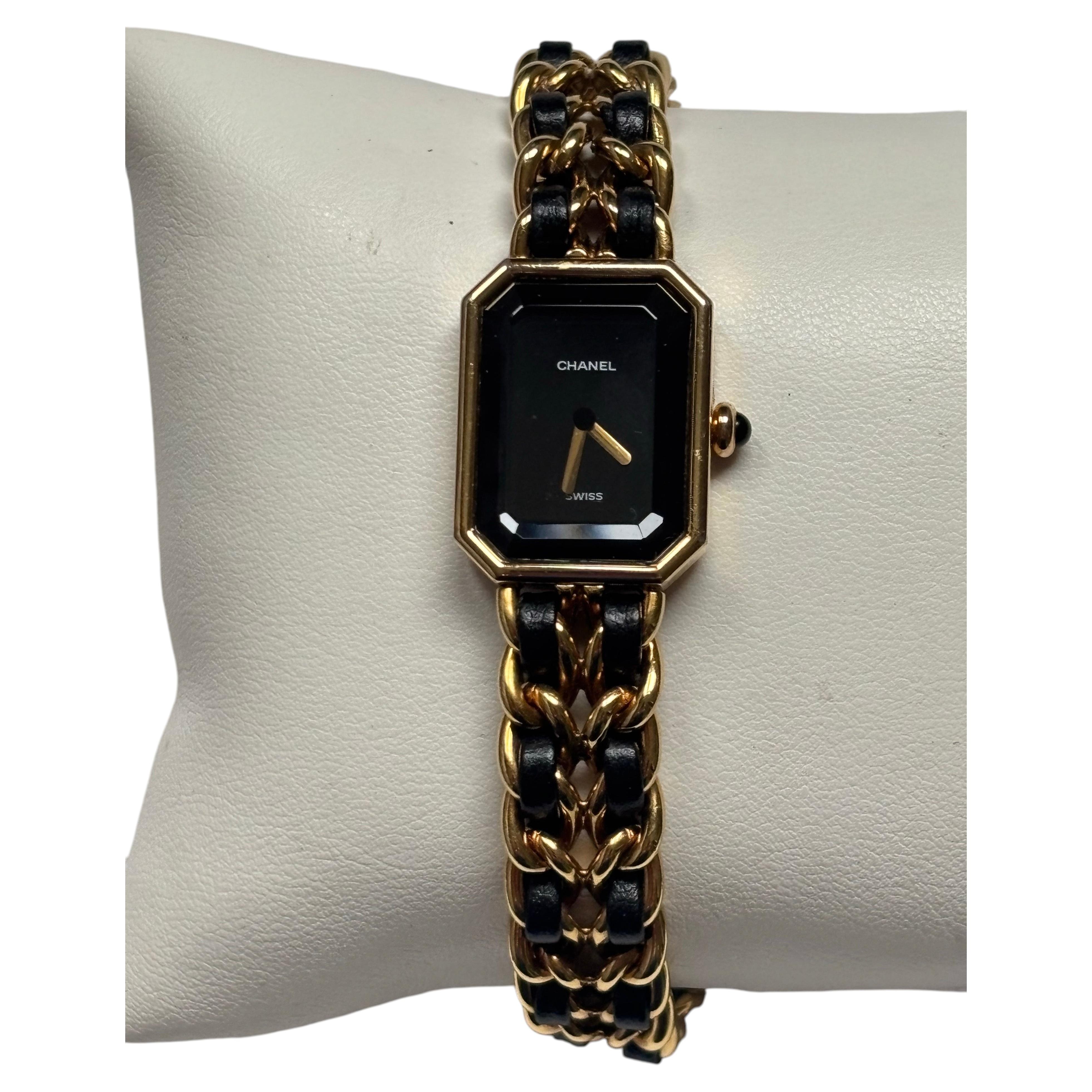 CHANEL Première Vintage Wristwatch, Gold-Plated 20 Microns, Swiss Quartz, 1987 For Sale