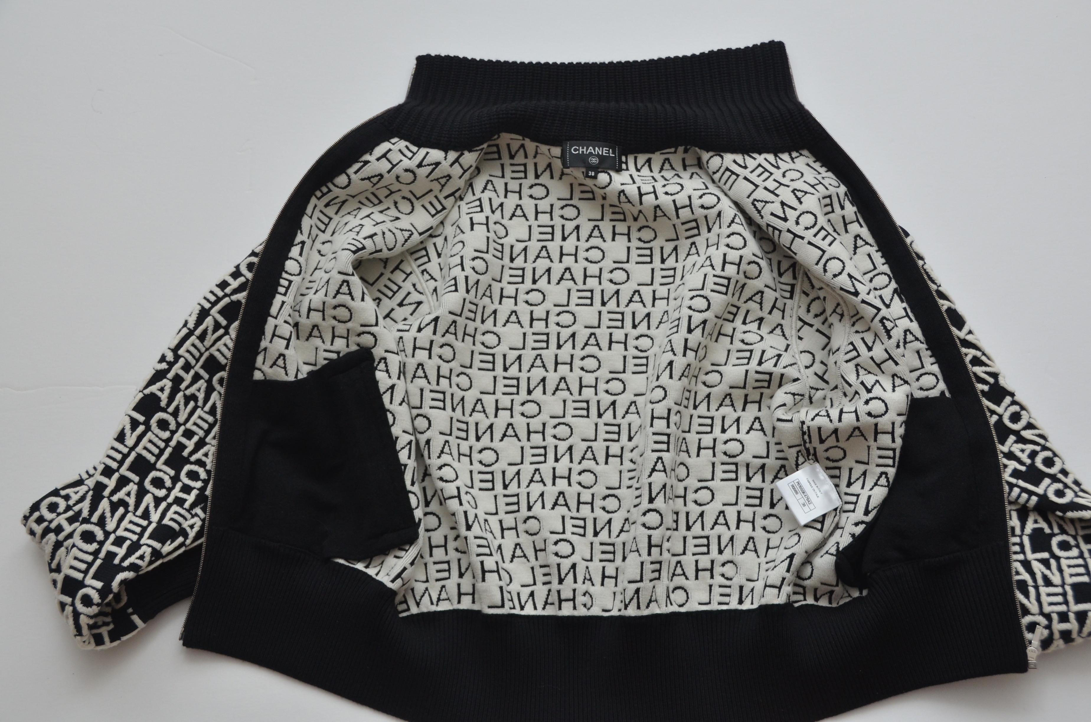 CHANEL Druck 2019 Wolle Jacke SZ 38 1