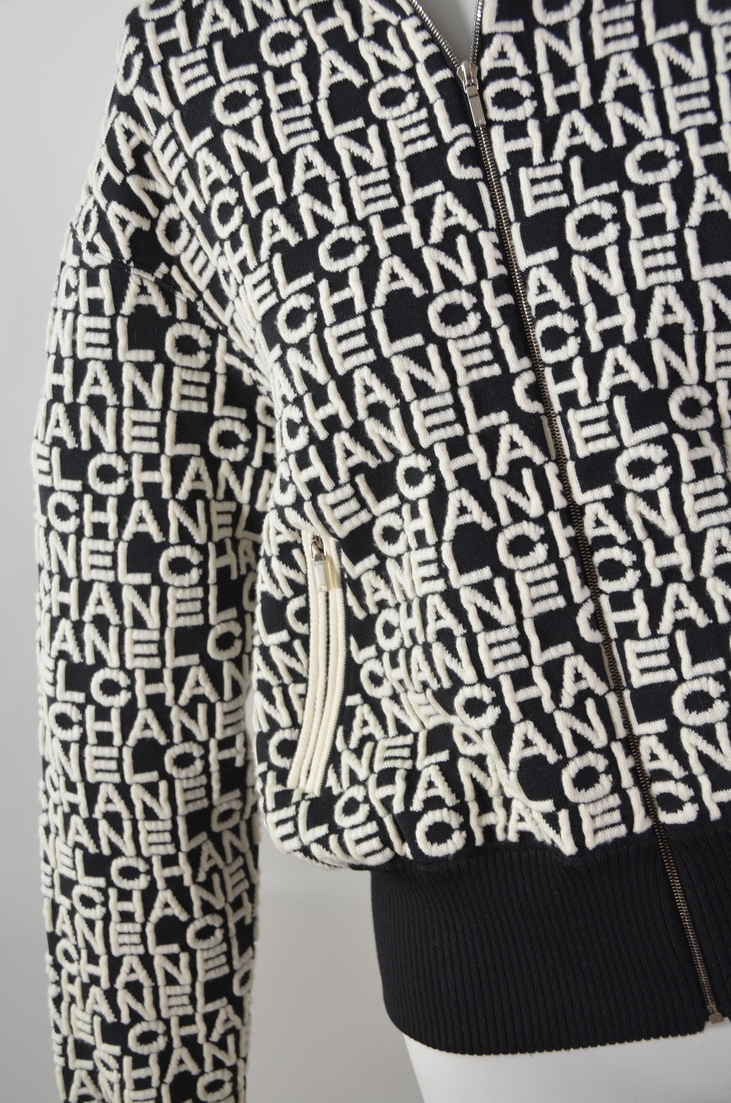 CHANEL Druck 2019 Wolle Jacke SZ 38 2