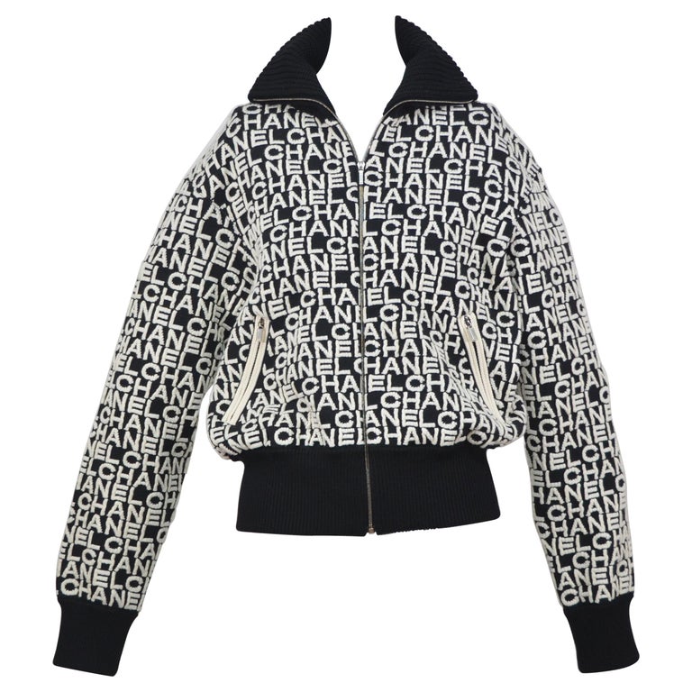 CHANEL Print 2019 Wool Jacket SZ 38 at 1stDibs | chanel jacket logo, chanel  logo jacket, chanel 2019 jacket