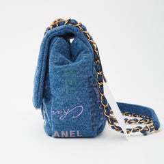 Chanel Printed CC Blue Denim Large Graffiti Flap Bag (2022)