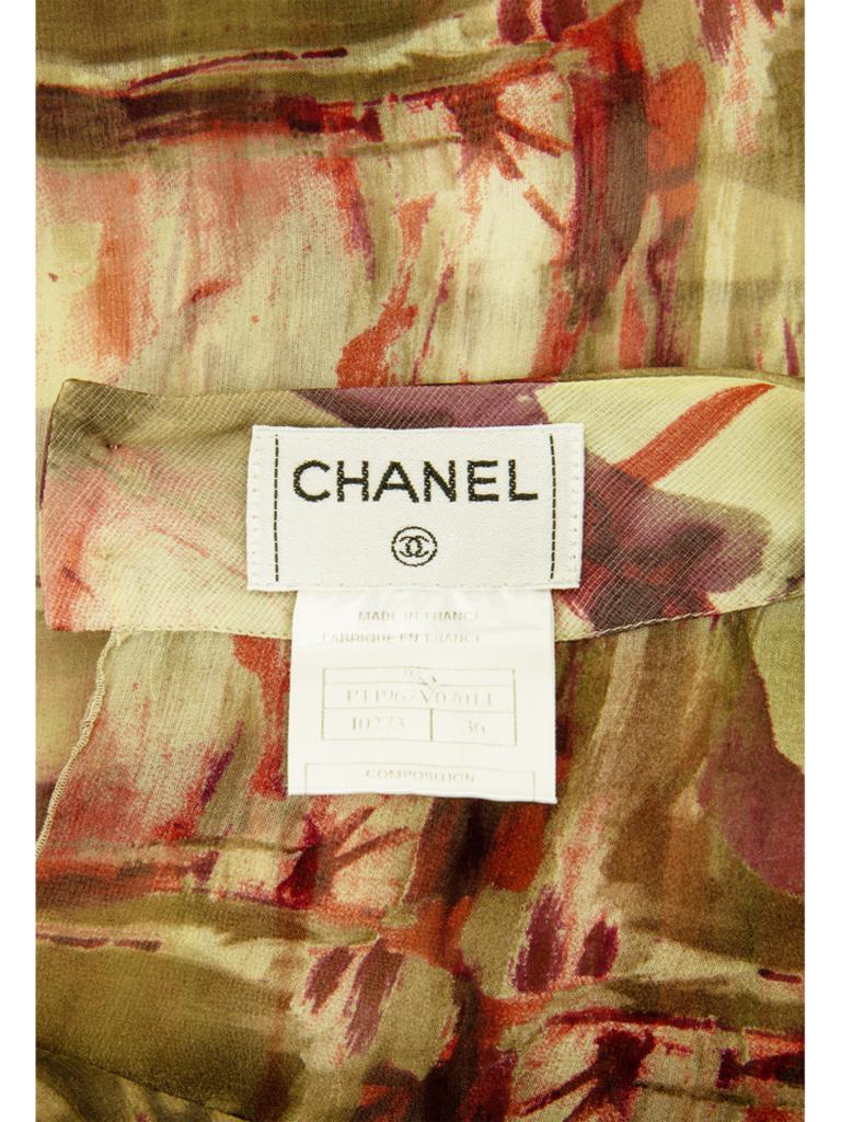 Chanel Printed Chiffon Top In Good Condition In London, GB