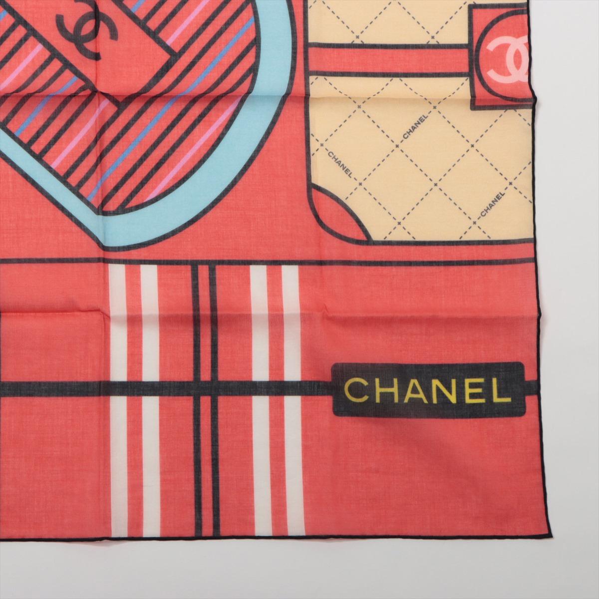 Chanel écharpe multicolore en coton imprimé en vente 1