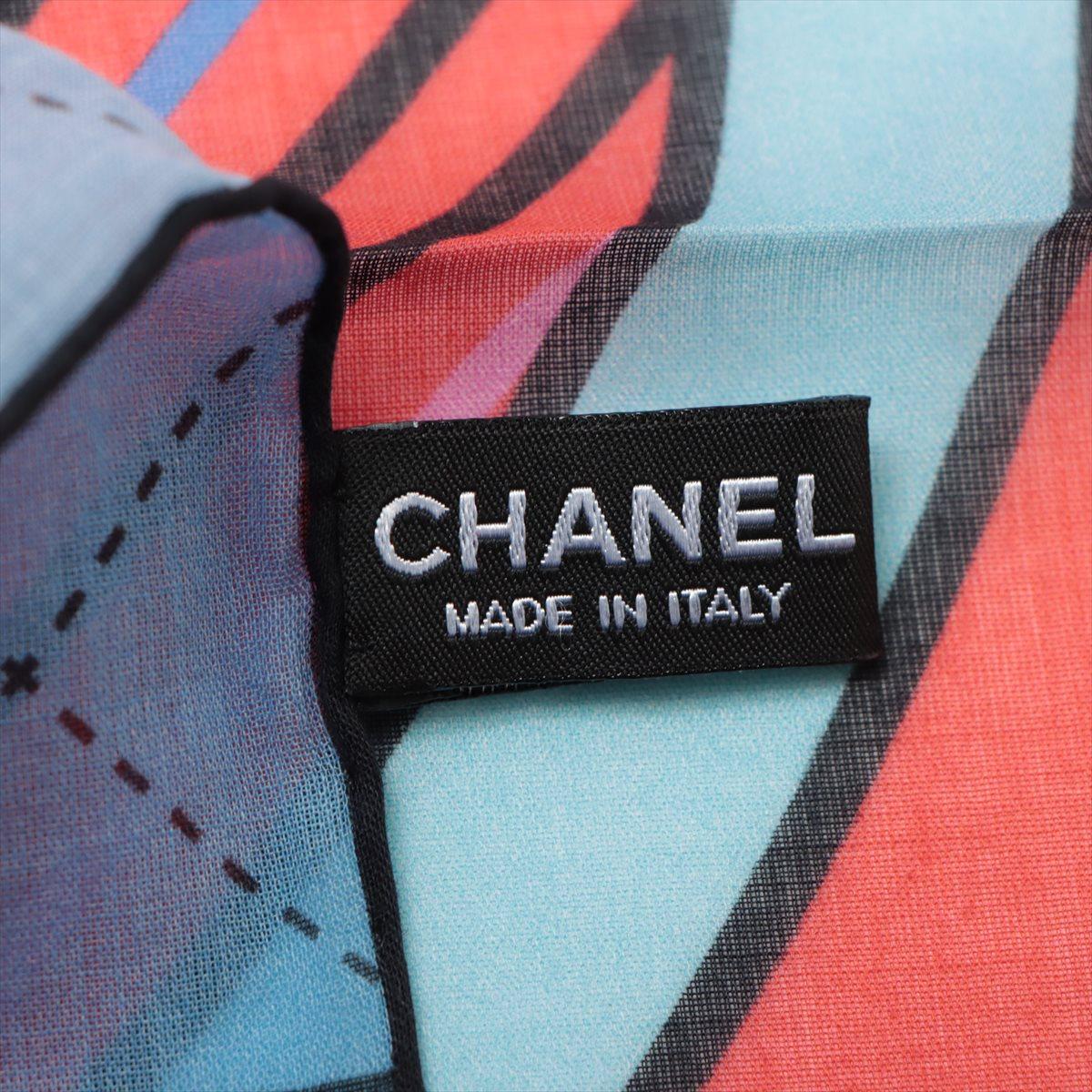 Chanel Printed Cotton Multicolor Scarf For Sale 3