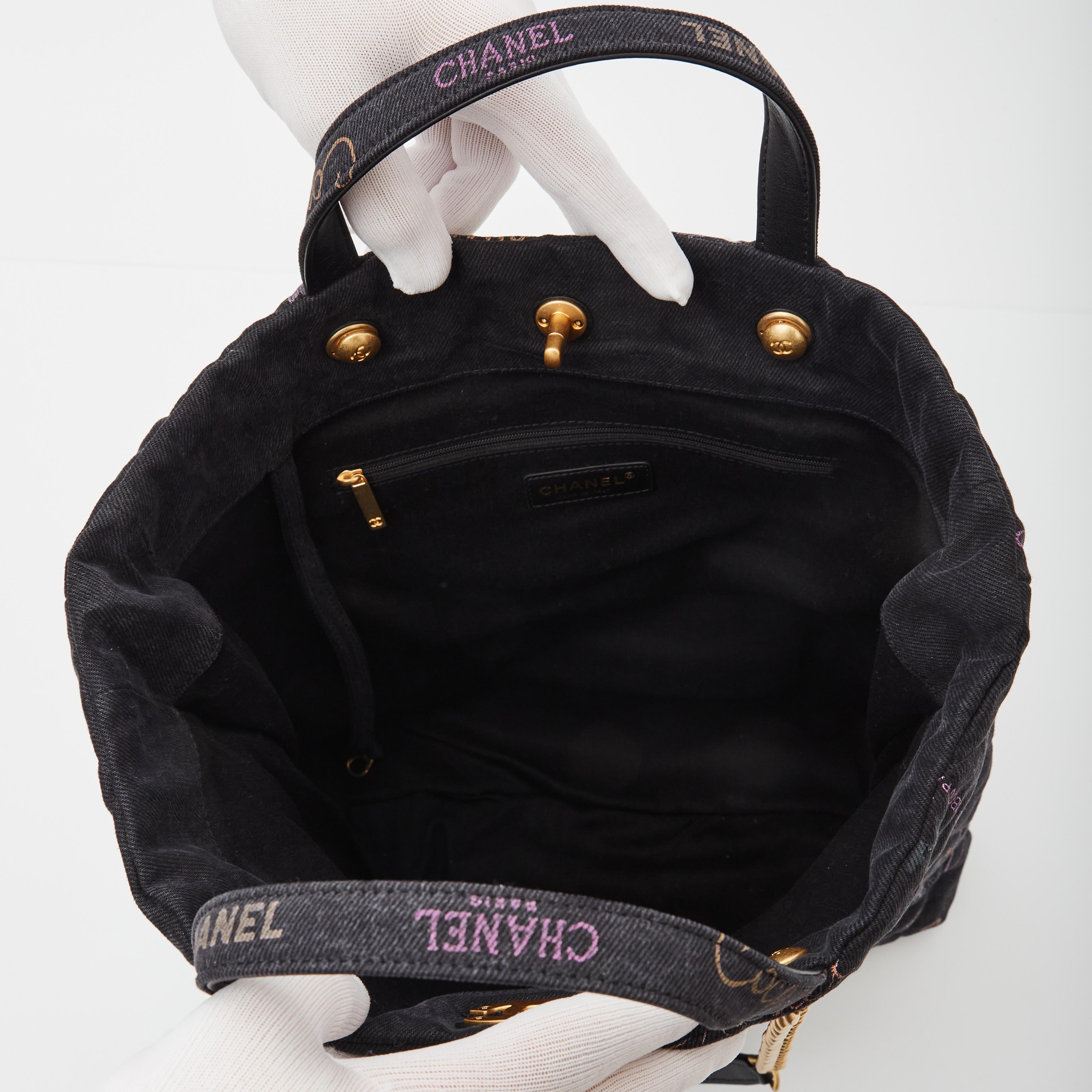 black denim shoulder bag