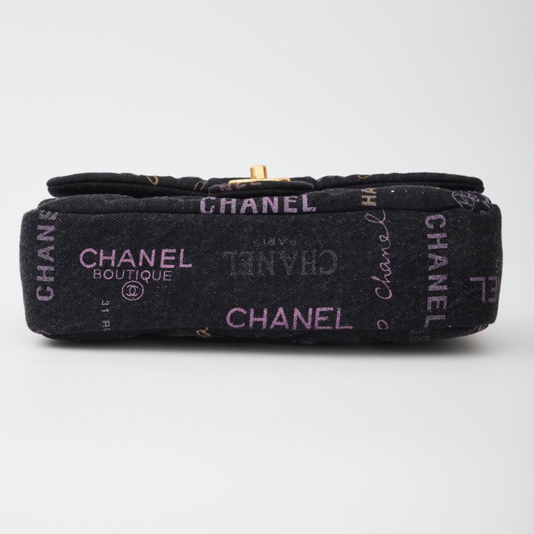 Chanel Logo Printed Black Graffiti Denim Jeans (Size 30) 2022 at 1stDibs