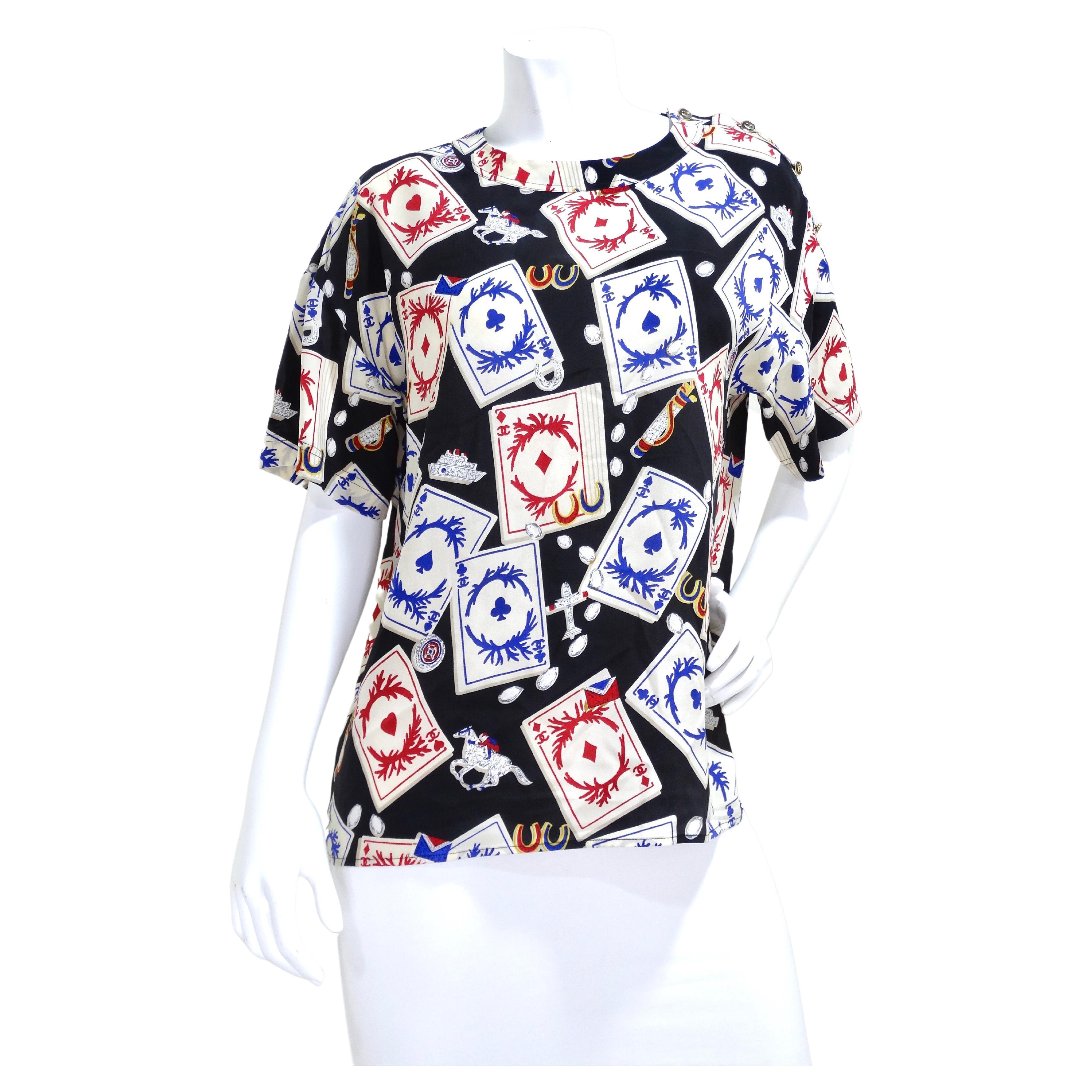 Chanel Printed Cards T-Shirt For Sale 1stDibs