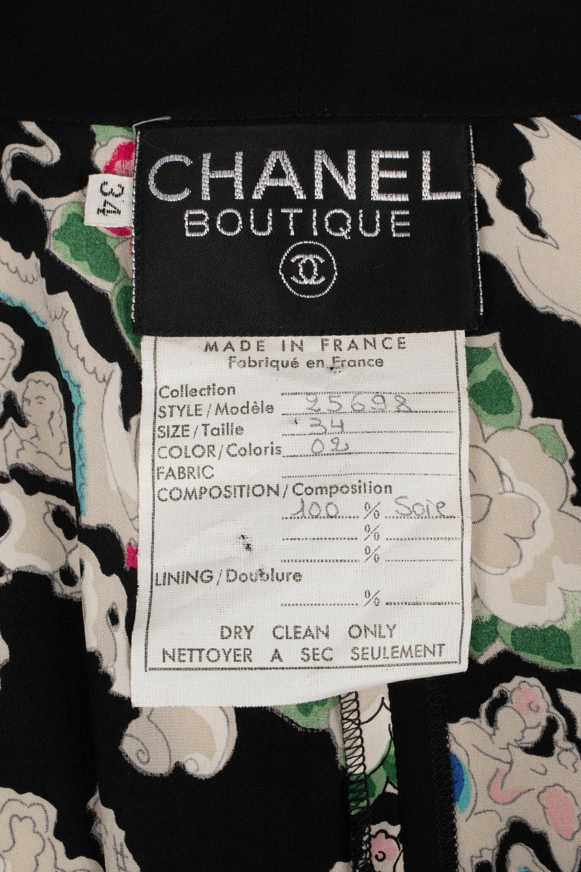 Chanel Printed Silk Long Cardigan, 1980s 3
