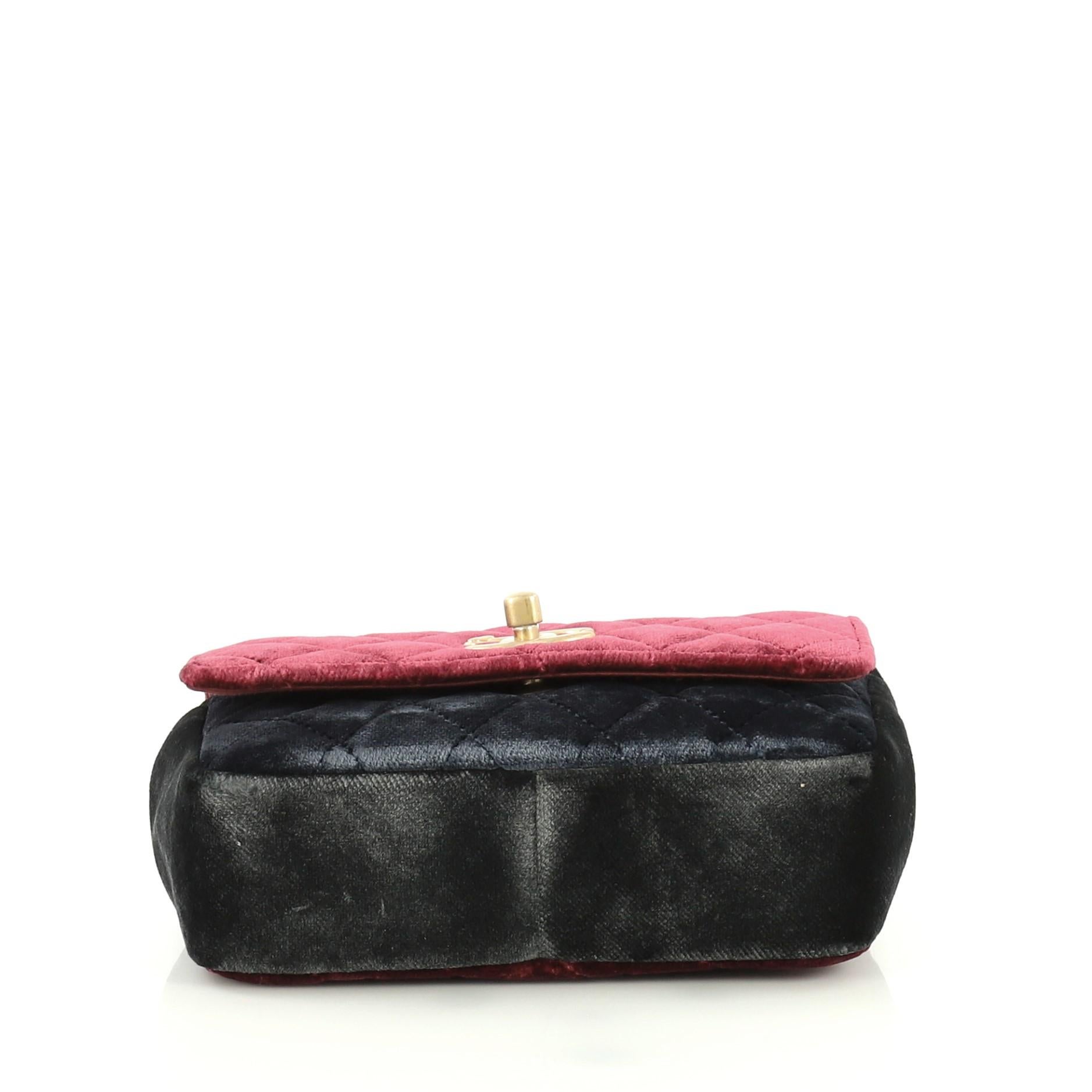  Chanel Private Affair Camellia Flap Bag Quilted Velvet Small In Excellent Condition In NY, NY