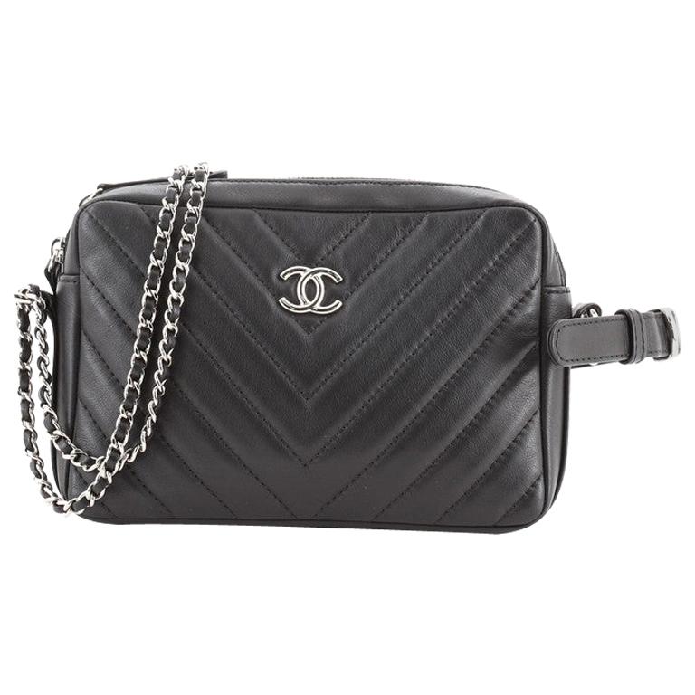Chanel Promenade Camera Bag Chevron Lambskin Small