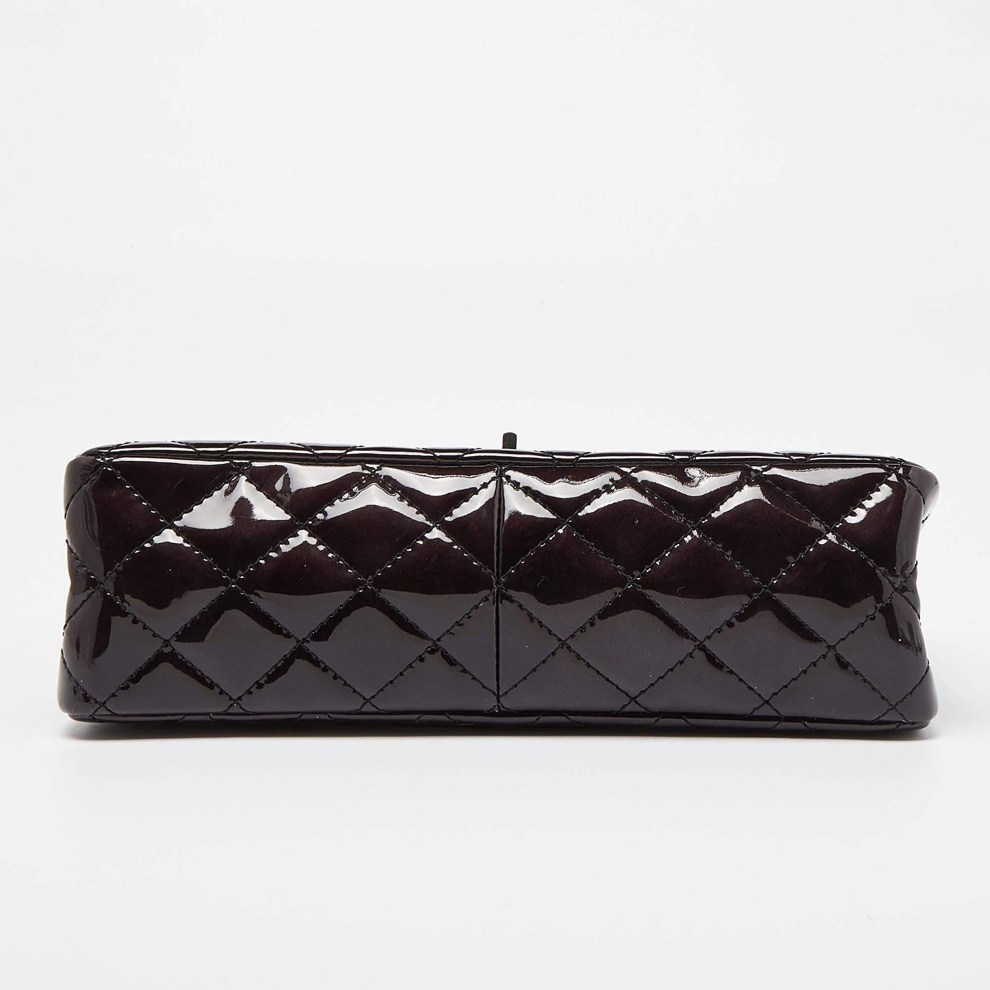 Chanel Prune Quilted Patent Leather Classic 2.55 Reissue 226 Double Flap Bag 1