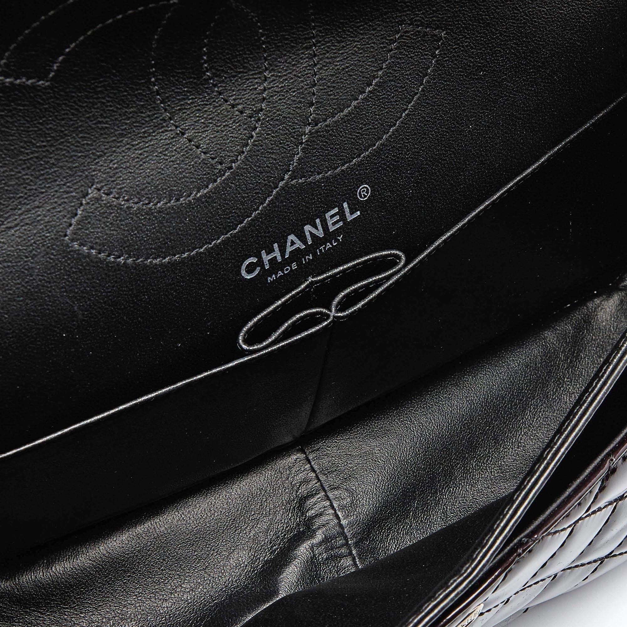 Chanel Prune Quilted Patent Leather Classic 2.55 Reissue 226 Double Flap Bag 2
