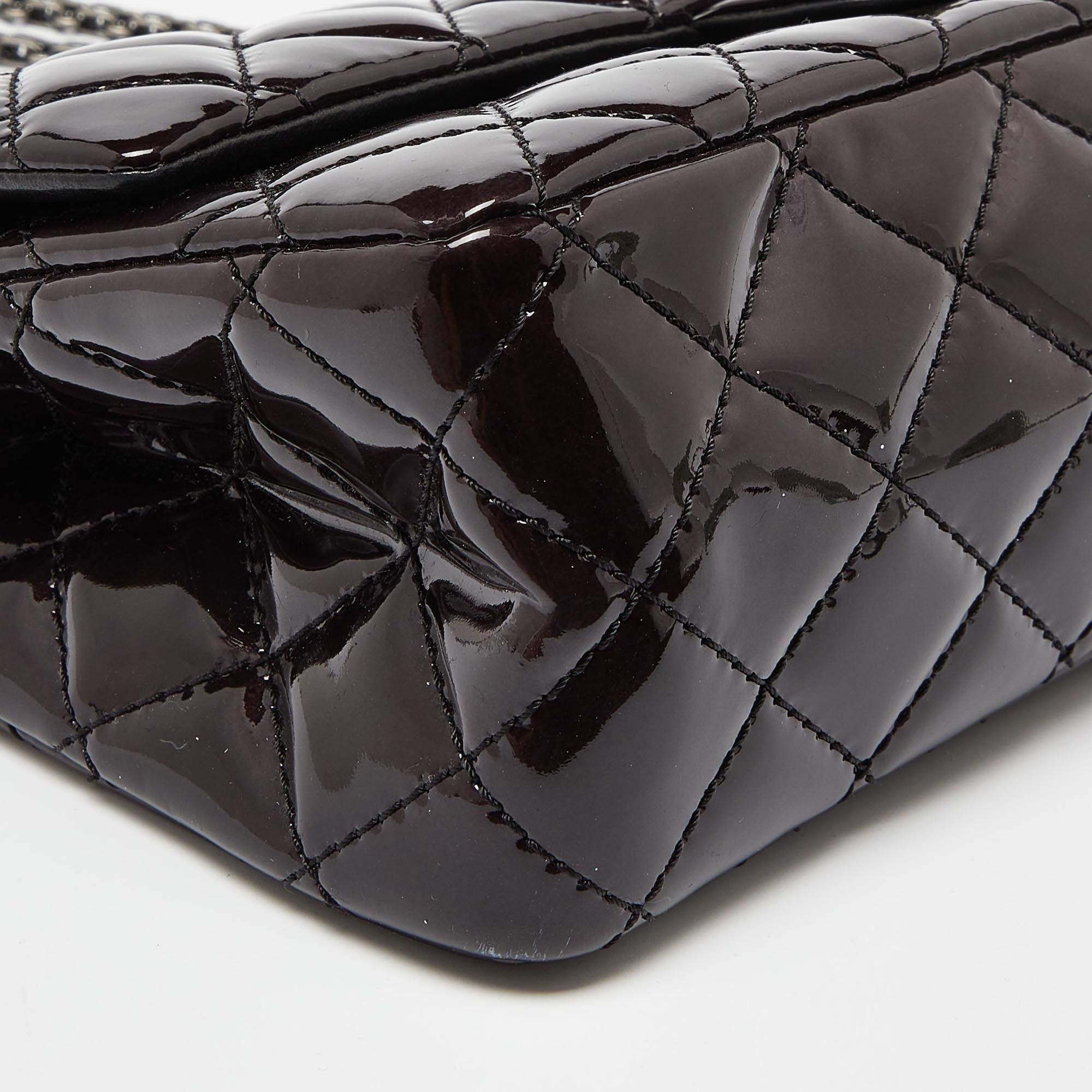 Chanel Prune Quilted Patent Leather Classic 2.55 Reissue 226 Double Flap Bag 4