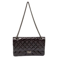 Chanel Prune Quilted Patent Leather Classic 2.55 Reissue 226 Double Flap Bag