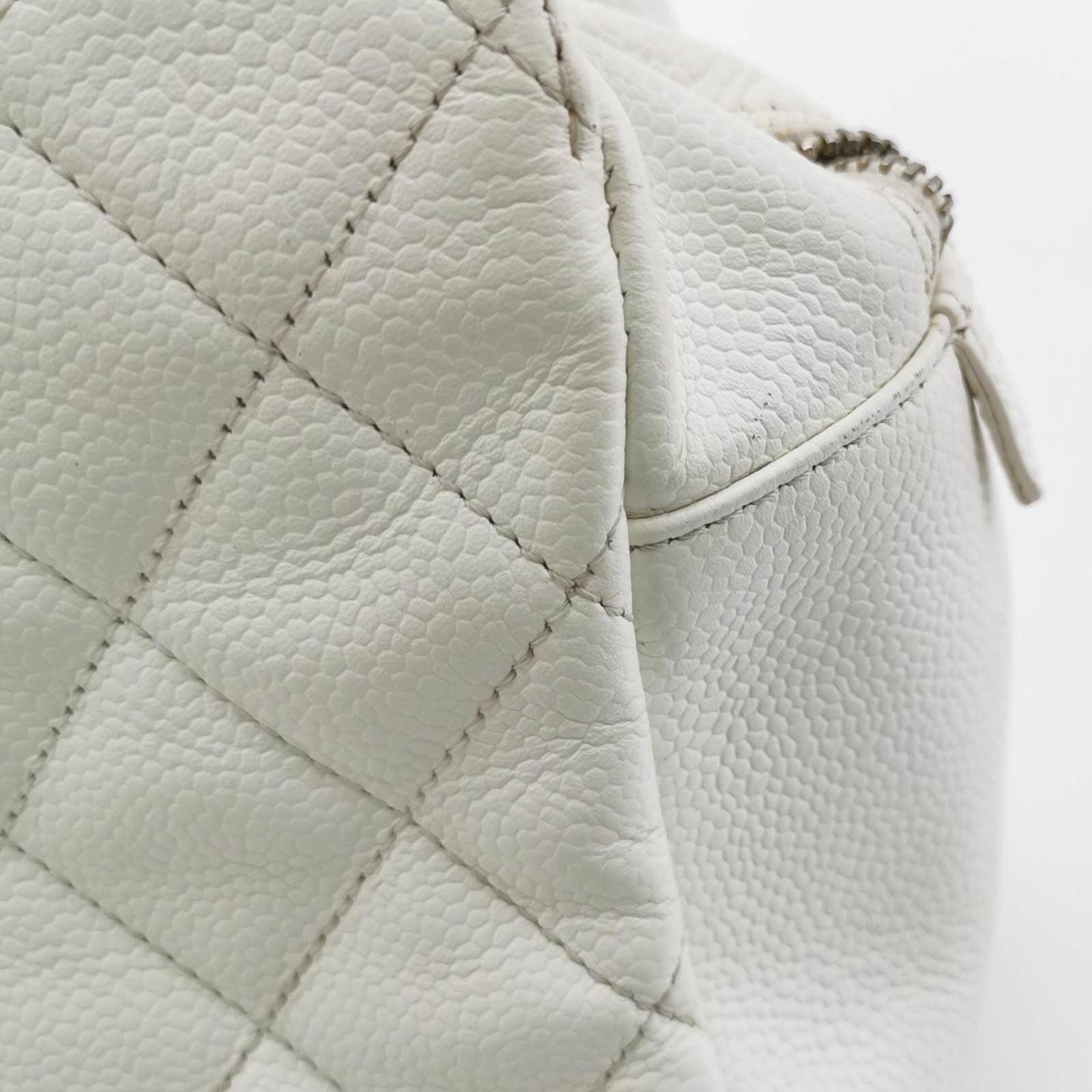 Chanel PST Petite Shopping Tote 2002 White Caviar Leather Chain Bag 10
