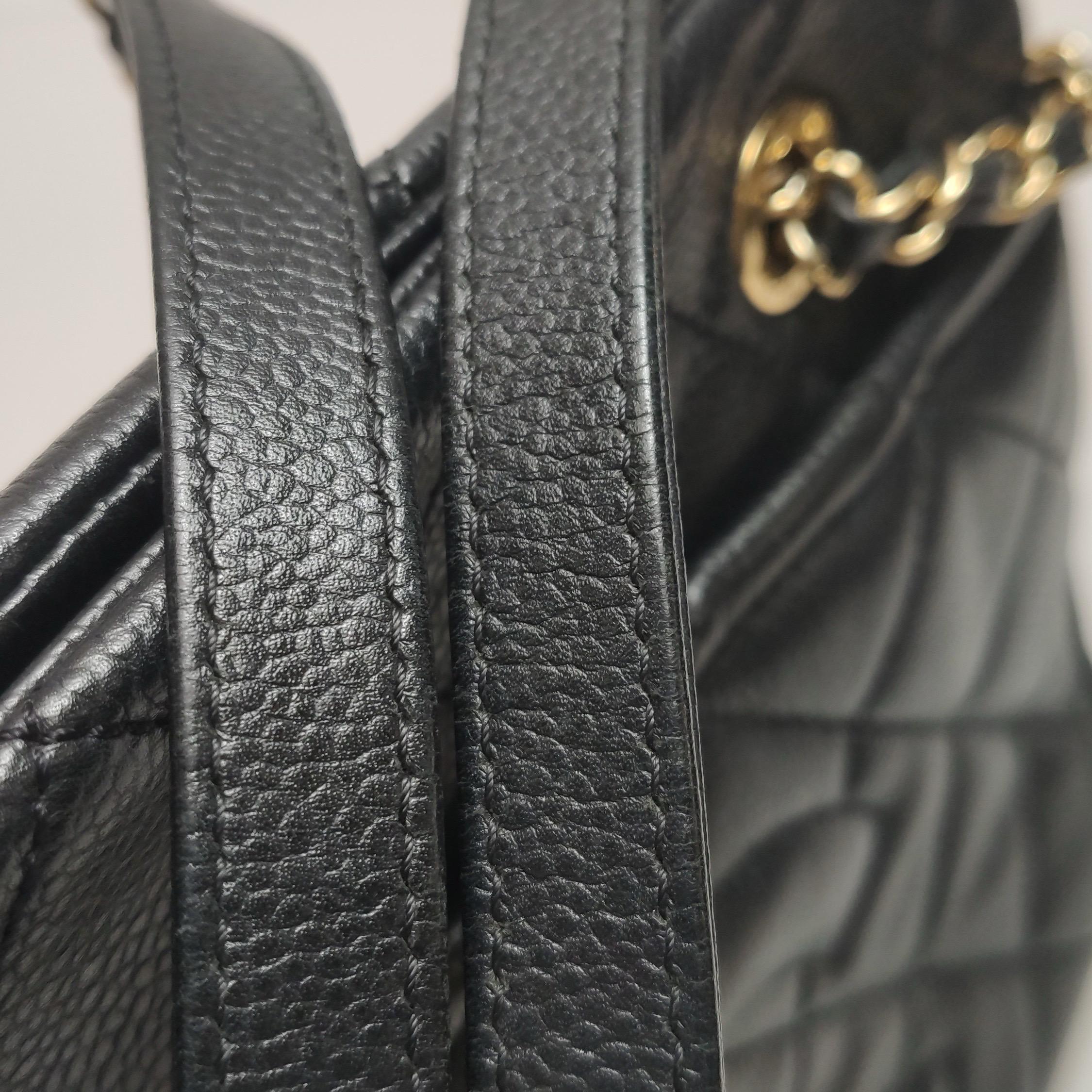 Chanel PST Petite Shopping Tote Black Caviar Leather CC Logo Gold Hardware 2012- Pour femmes en vente