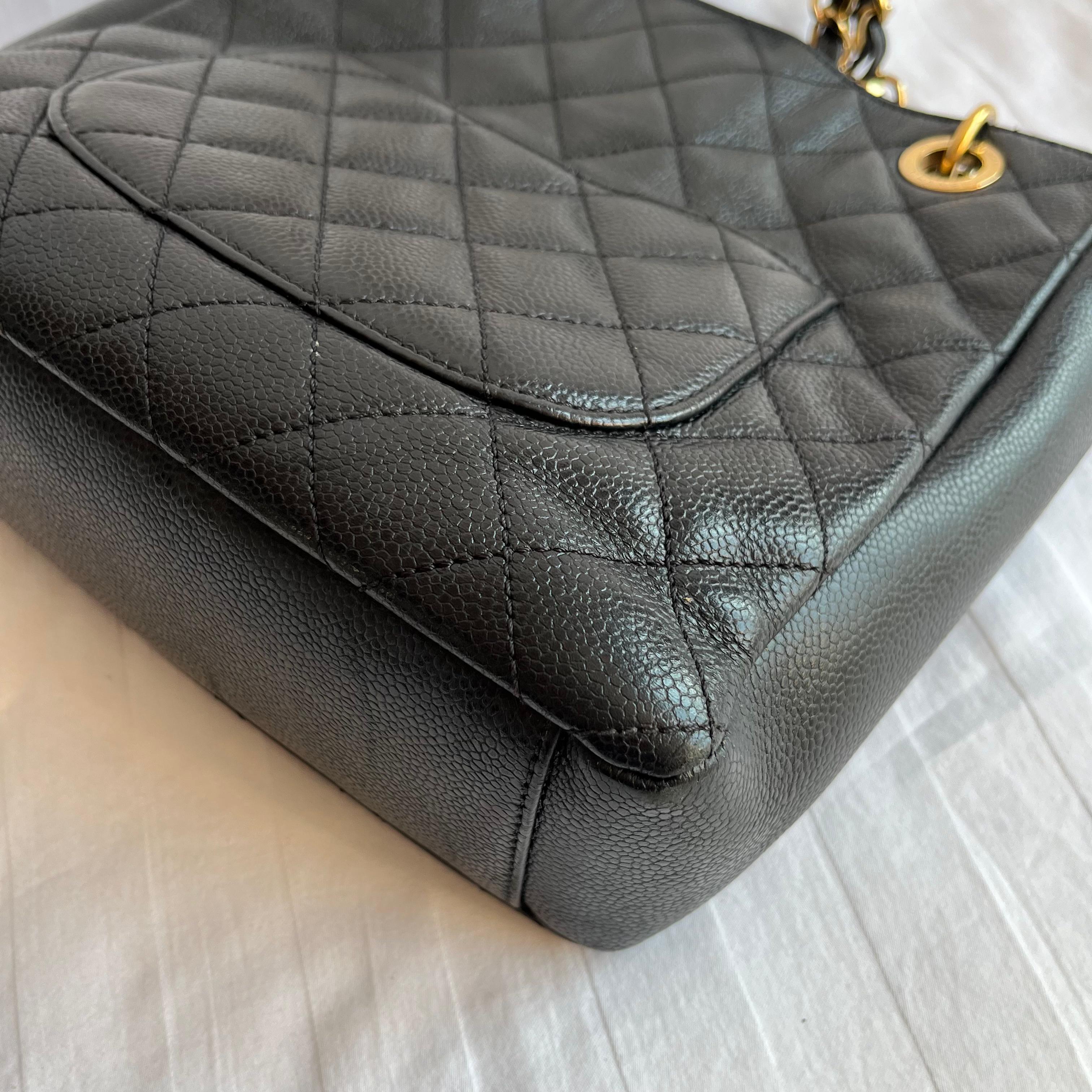 Chanel PST Petite Shopping Tote Black Caviar Leather Gold Hardware 2012 en vente 6