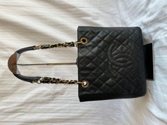 Chanel PST Petite Shopping Tote Black Caviar Leather Gold Hardware 2012