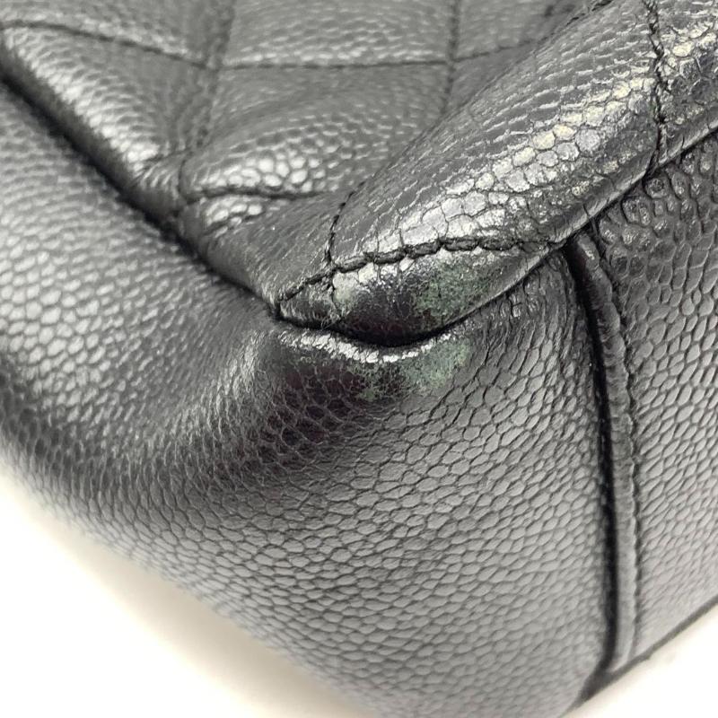 Gray Chanel PST Petite Shopping Tote Black Caviar Leather Gold Hardware 2012 For Sale