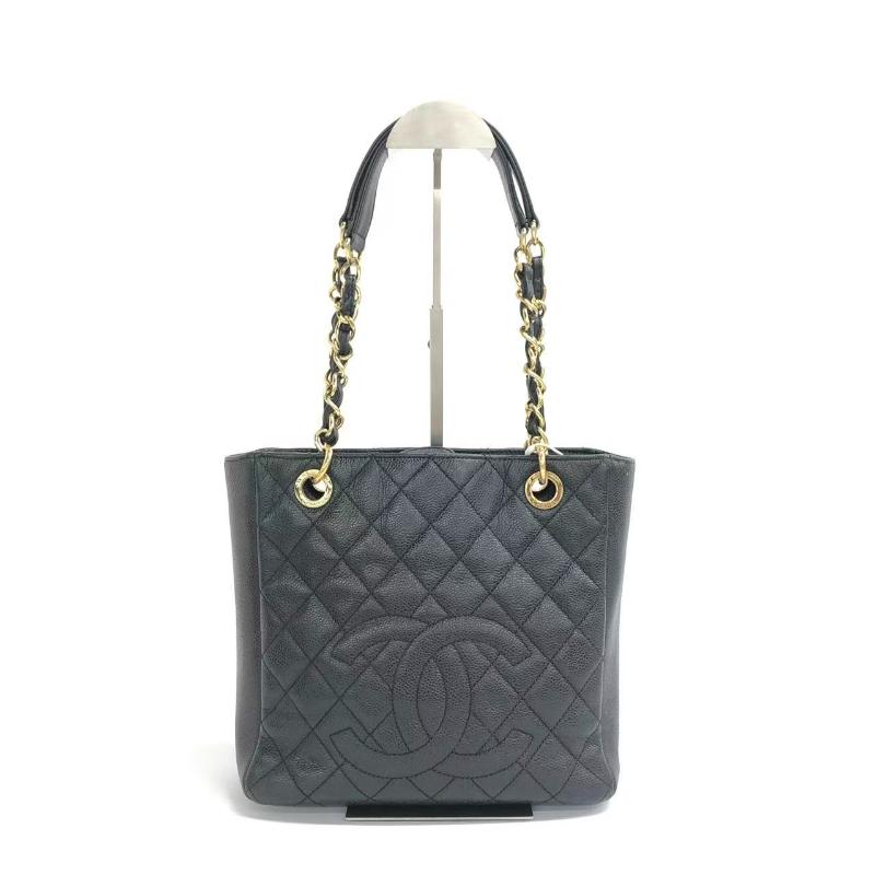 Chanel PST Petite Shopping Tote Black Caviar Leather Gold Hardware 2012