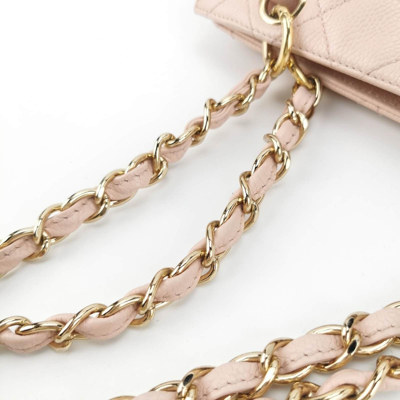 Chanel PST Petite Shopping Tote Pale Pink Caviar Leather Chain Bag 7