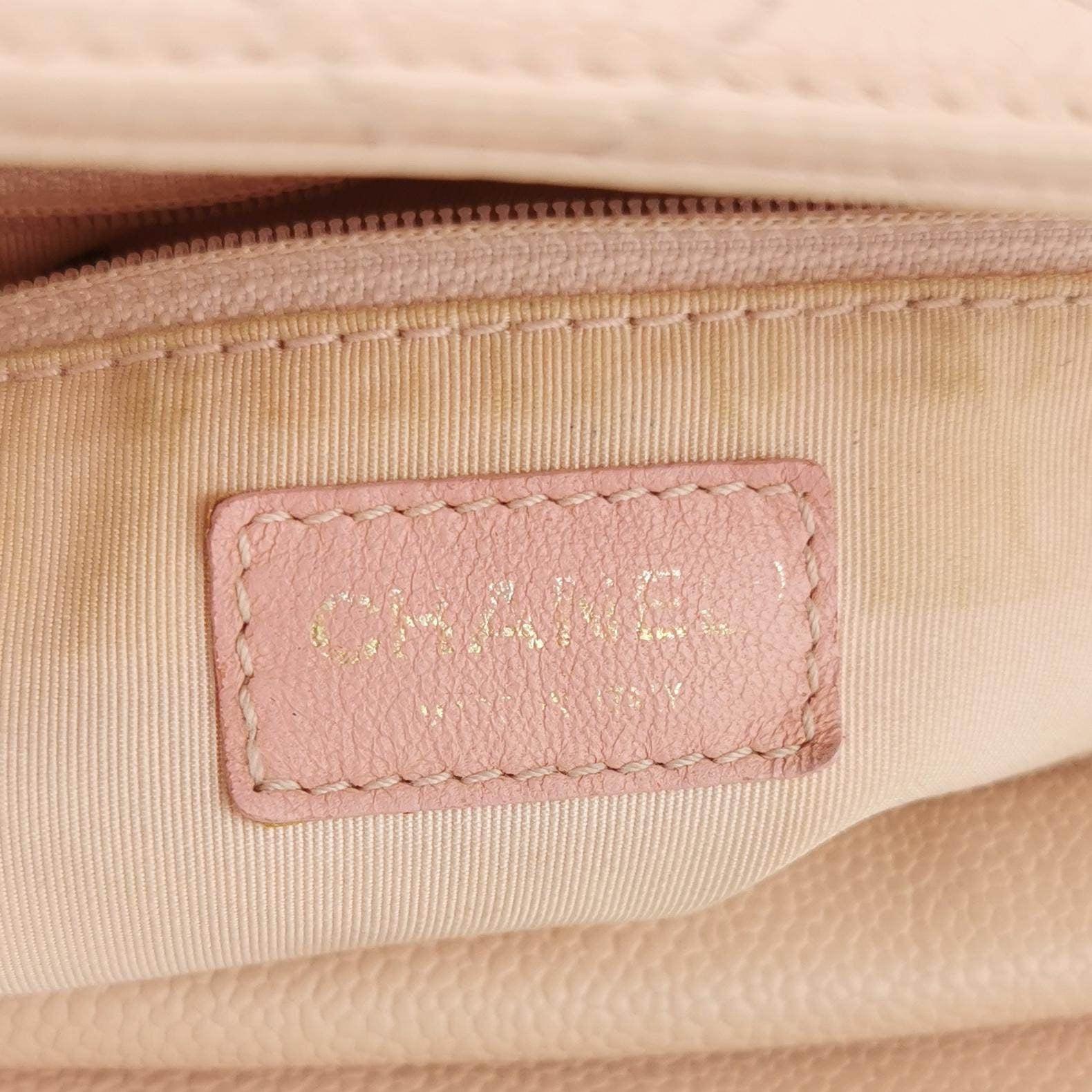 Chanel PST Petite Shopping Tote Pale Pink Caviar Leather Chain Bag 3
