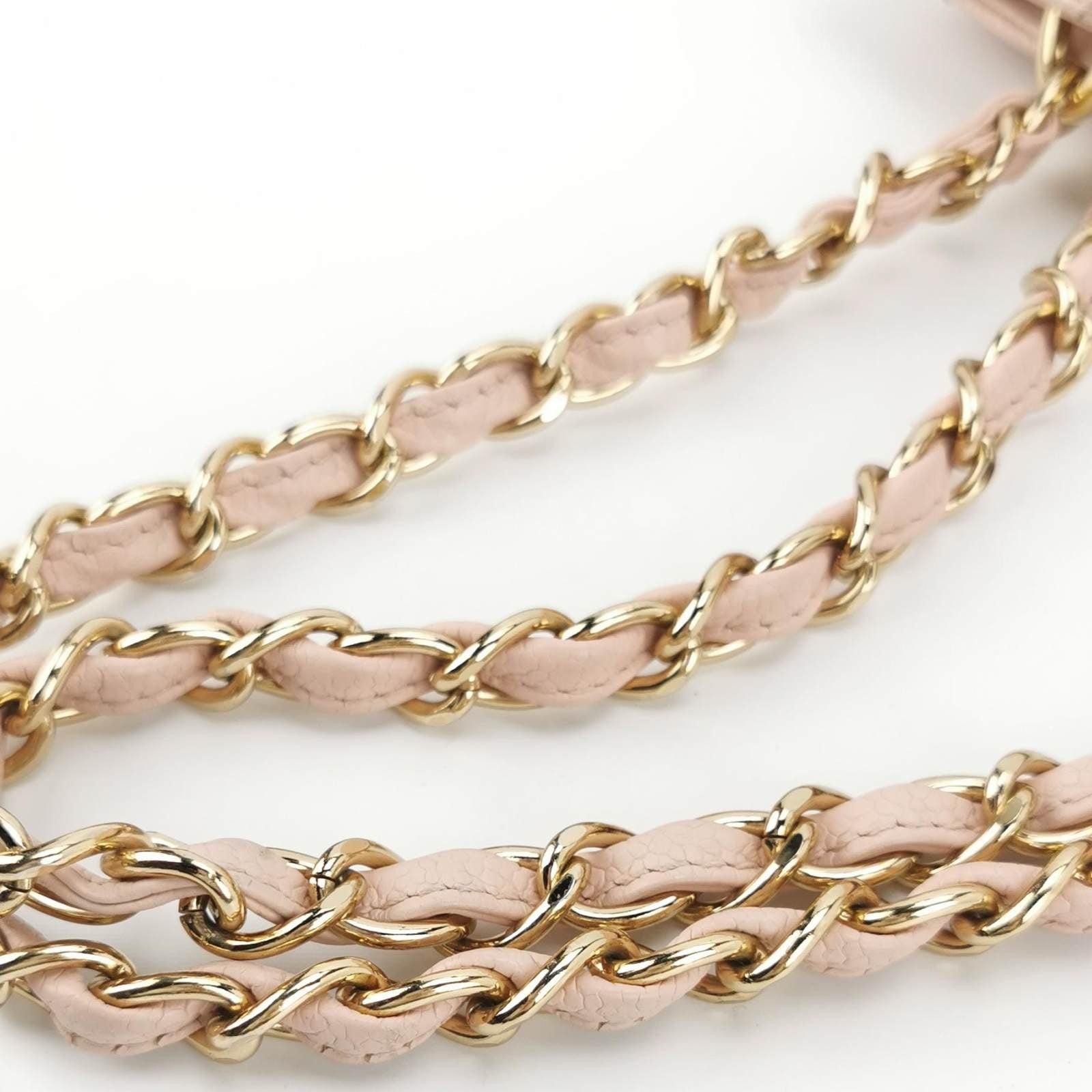 Chanel PST Petite Shopping Tote Pale Pink Caviar Leather Chain Bag 4