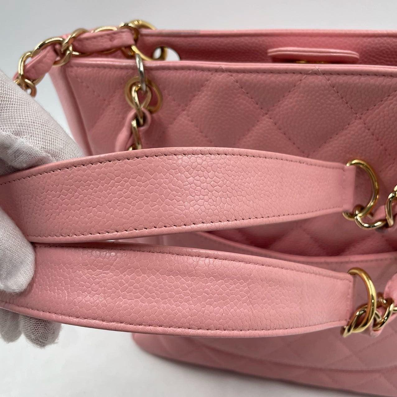 Chanel PST Petite Shopping Tote Pink Caviar Leather Gold Hardware, 2004-2005 For Sale 8