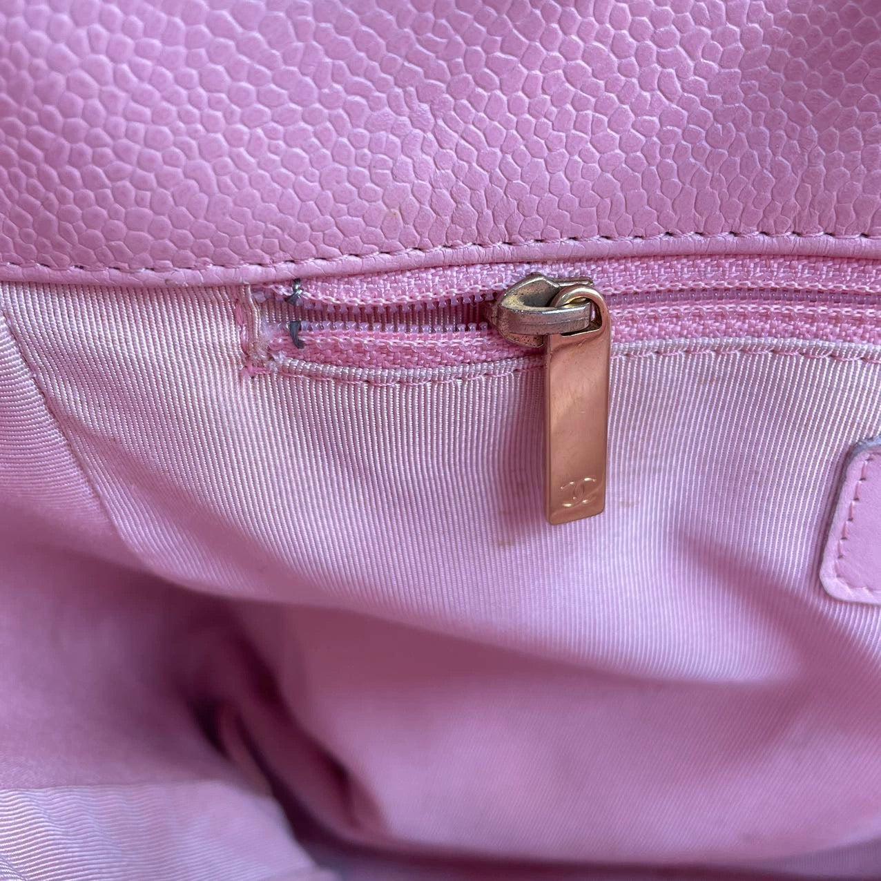 Chanel PST Petite Shopping Tote Pink Caviar Leather Gold Hardware, 2004-2005 For Sale 10