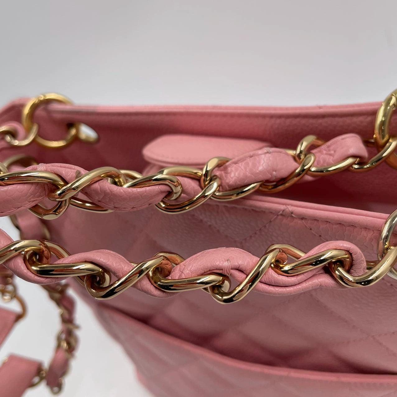 Chanel PST Petite Shopping Tote Pink Caviar Leather Gold Hardware, 2004-2005 For Sale 12