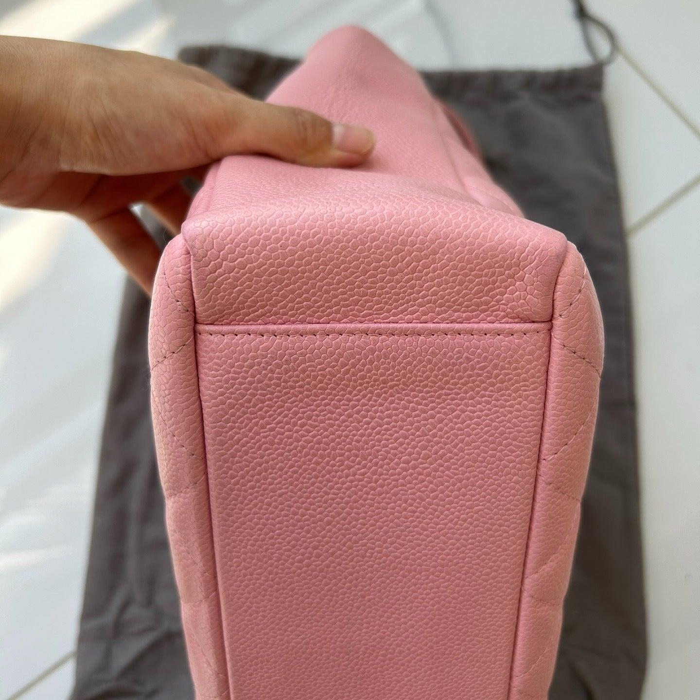 Chanel PST Petite Shopping Tote Pink Caviar Leather Gold Hardware, 2004-2005 For Sale 14